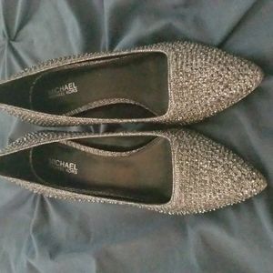 Michael Kors silver crystal 3 inch pumps size 5.5